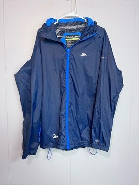 Trespass Qikpac TP75 Packaway Waterproof Rain Jacket Navy Blue Men’s XL Hooded